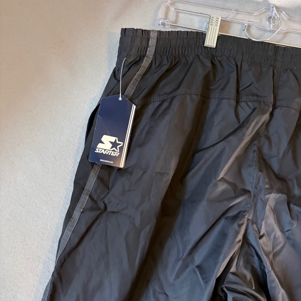 Starter Mens Black Track Pants Athletic Windbreaker Mesh Lined Size L NWT - Picture 6 of 9